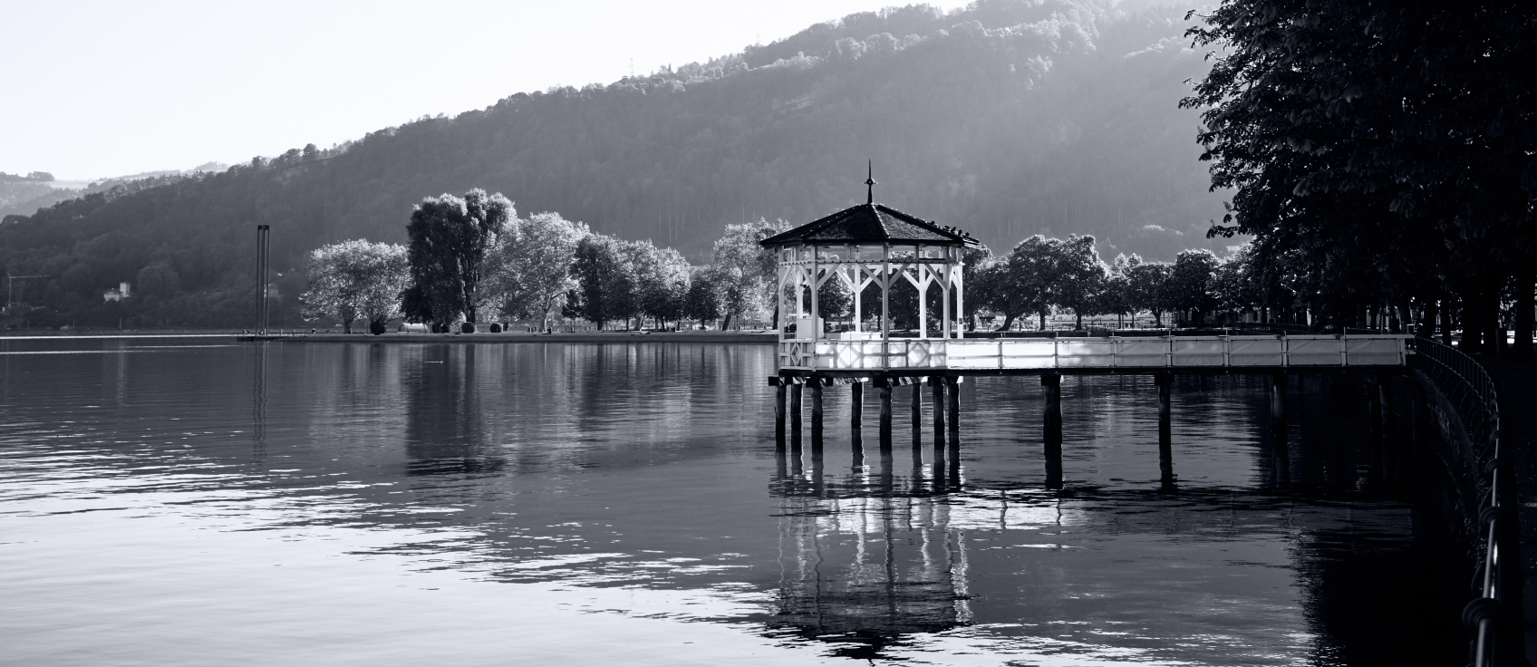 Der Pavillon am Bodenseeufer in Bregenz